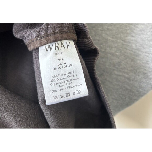 Wrap London Women's Size 10 Charcoal Gray High Neck Corduroy Dress - Picture 8 of 8